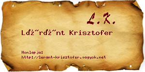 Léránt Krisztofer névjegykártya